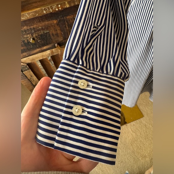 Loft Striped Shirt Dress, Size M - Picture 6 of 11